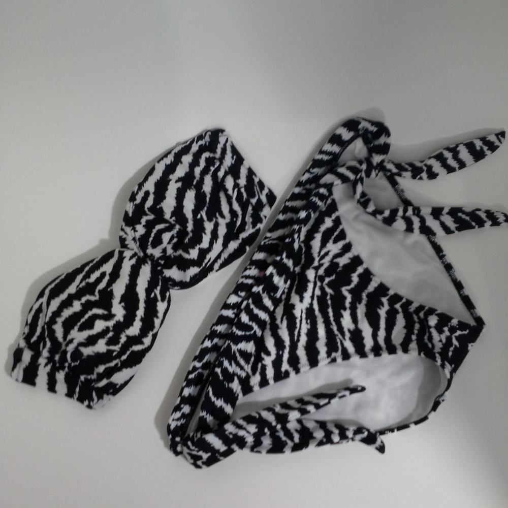 Victoria's Secret bikini swimsuit S L Zebra Black - Picture 1 of 8